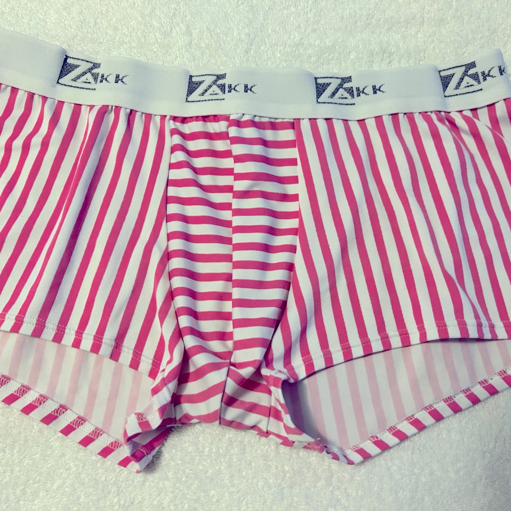 Zakk trunks. XL Pink and White stripes